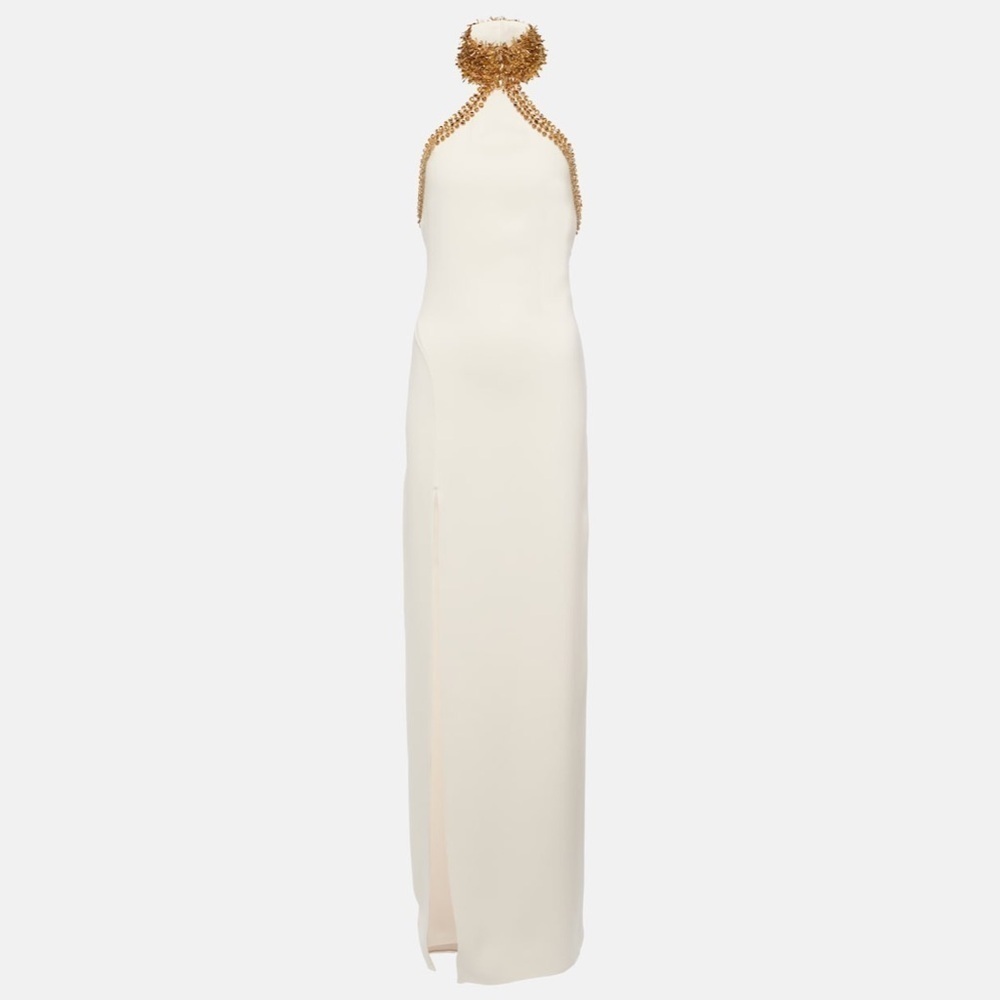 Tom Ford beaded fringe halter gown size 38 - Picture 4 of 16